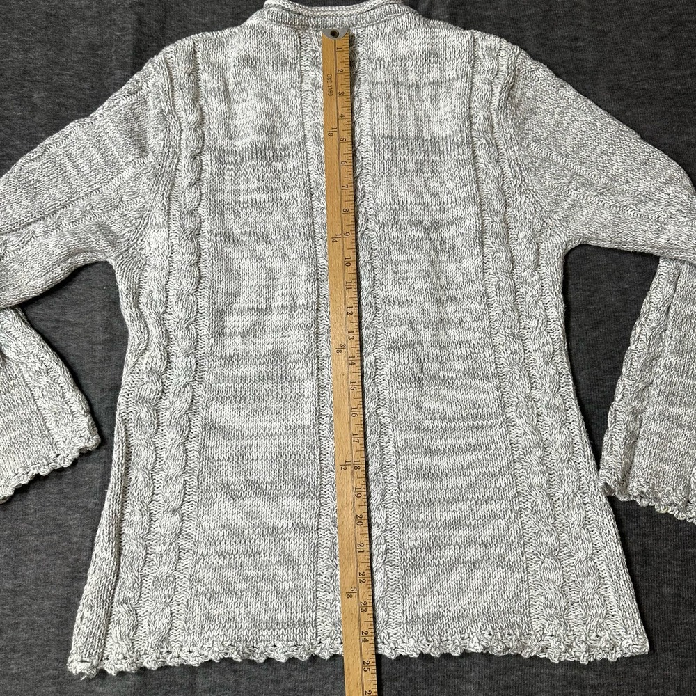 Ladies TIVOLI Linen Cotton Sweater Gray Rolled Neck L - Picture 7 of 10